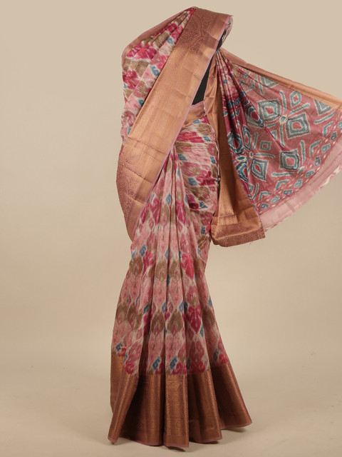 

Pothys Purple & Gold-Toned Zari Jute Silk Saree