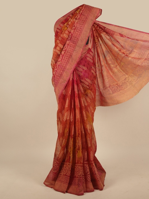 

Pothys Red & Cream-Coloured Floral Printed Saree