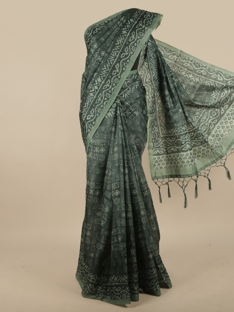 

Pothys Green Jute Silk Saree