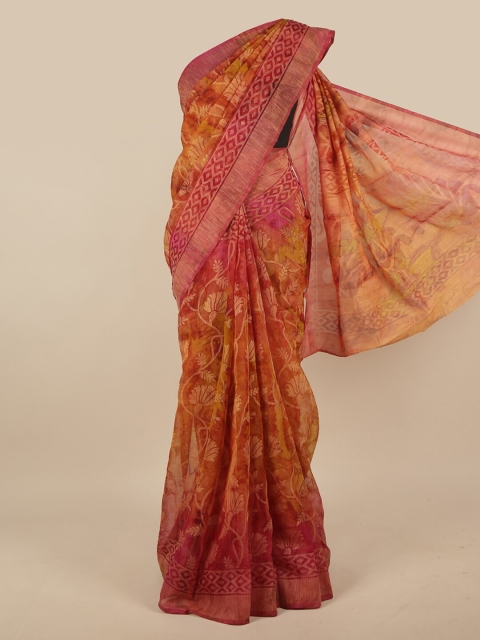 

Pothys Mustard & Magenta Floral Saree