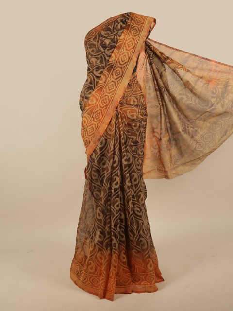 

Pothys Brown & Orange Paisley Printed Saree