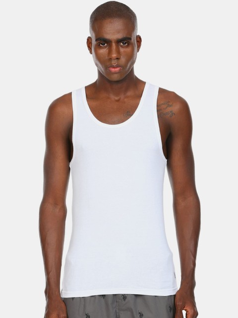 

U.S. Polo Assn. Men White Solid Innerwear Vests