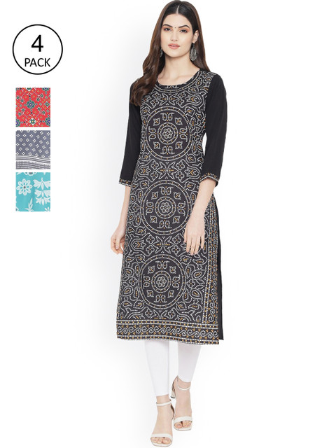 

Ethnic basket Women Multicoloured Ethnic Motifs Embellished Floral Crepe Kurta, Multi