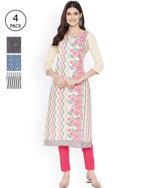 

Ethnic basket Women Multicoloured Geometric Printed Floral Crepe Kurta, Multi