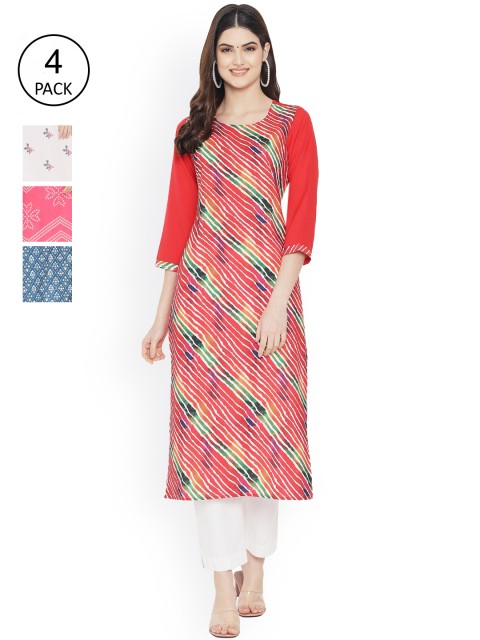 

Ethnic basket Women Multicoloured Geometric Printed Floral Crepe Kurta, Multi