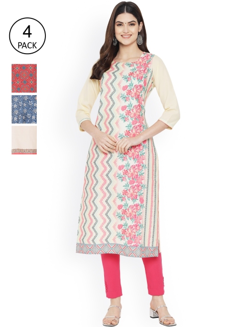 

Ethnic basket Women Multicoloured Ethnic Motifs Embroidered Floral Crepe Kurta, Multi
