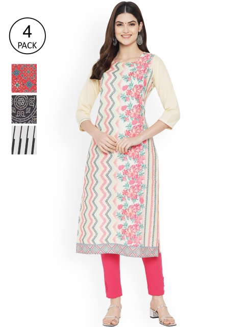 

Ethnic basket Women Multicoloured Ethnic Motifs Printed Mirror Work Floral Crepe Kurta, Multi