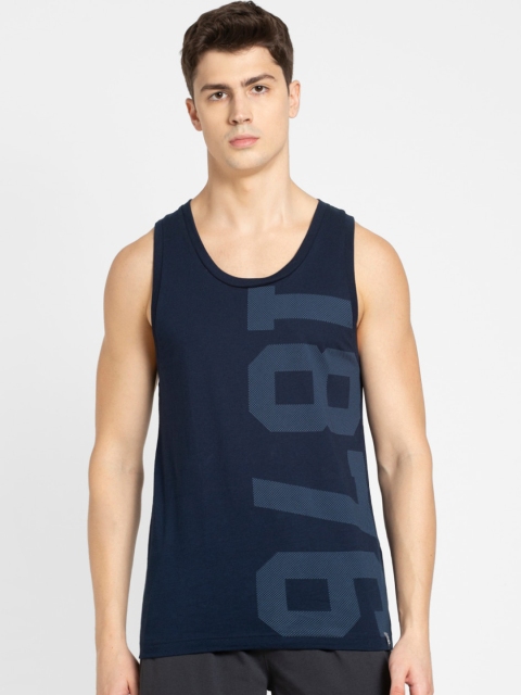 

Jockey Men Blue Printed Inner Vest