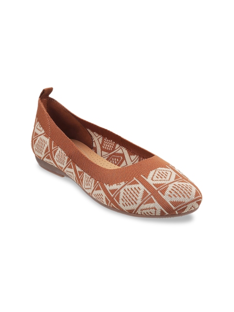 

Metro Women Brown Printed Ballerinas Flats