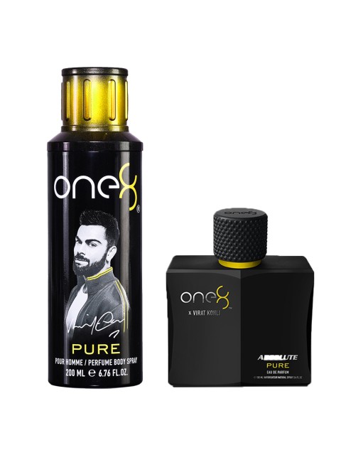 

One8 by Virat Kohli Men Pure Perfume Body Spray & Absolute Pure Eau de Parfum, Black
