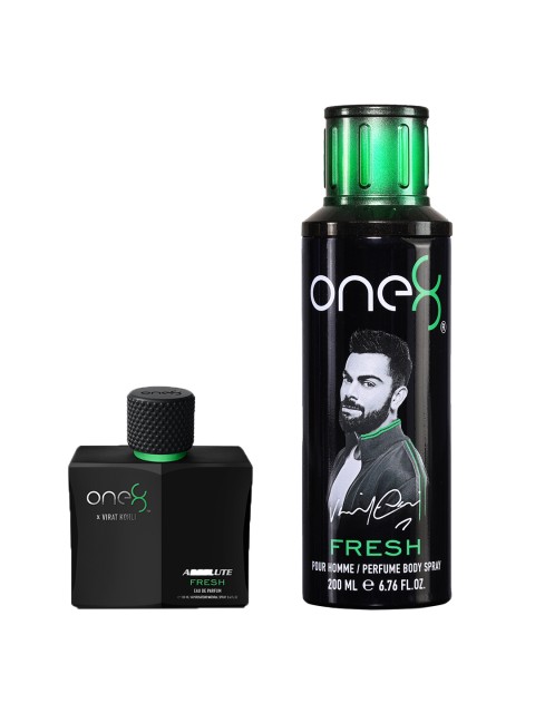 

One8 by Virat Kohli Men Fresh Perfume Body Spray & Absolute Fresh Eau de Parfum, Black