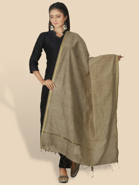 

Sanwara Woman Brown & Gold-Toned Chanderi Dupatta