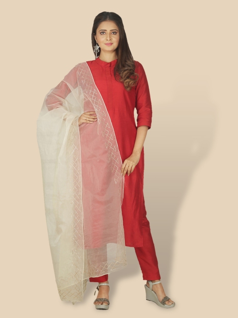 

Sanwara Yellow Ethnic Motifs Organza Dupatta