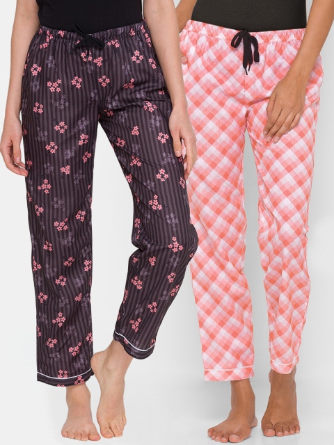 

FashionRack Women Brown & Pink Pack of 2 Cotton Lounge Pants