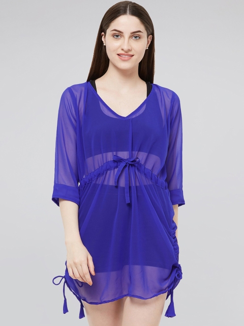 

Mirchi Fashion Women Blue Embellished Flared Sleeves Kurta