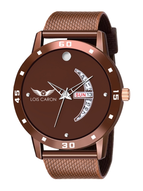 

LOIS CARON Men Brown Embellished Analogue Watch MLC-8249