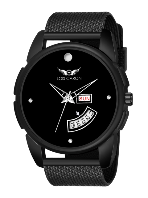 

LOIS CARON Men Black Dial & Textured Straps Analogue Multi Function Watch - MLC-8251