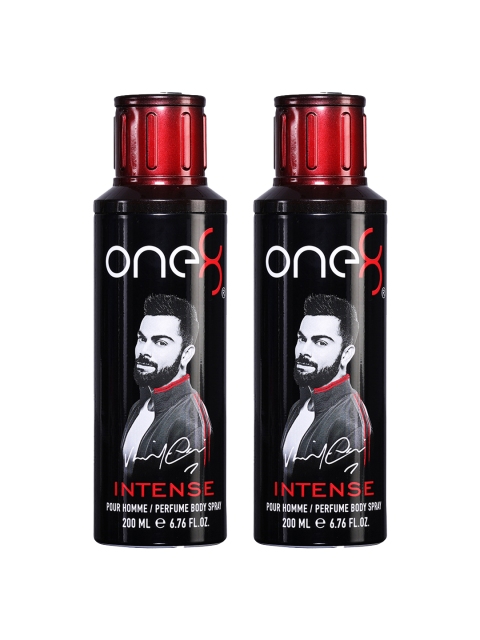 

One8 By Virat Kohli Men Set of 2 Intense Perfume Body Sprays - 200 ml each, Black