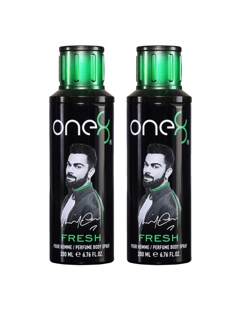 

One8 By Virat Kohli Men Set of 2 Fresh Perfume Body Sprays - 200 ml each, Black