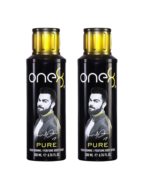 

One8 By Virat Kohli Men Set of 2 Pure Perfume Body Sprays - 200 ml each, Black