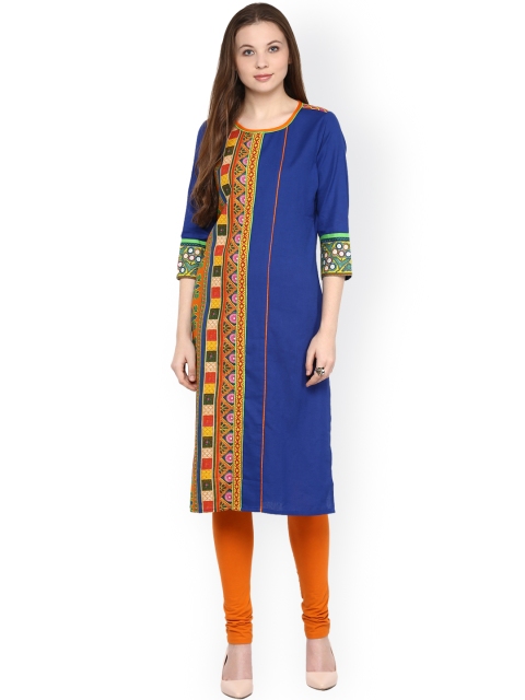 

Sringam Women Blue Printed Kurta