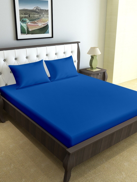 

Divine Casa Blue 120 TC Queen Bedsheet with 2 Pillow Covers