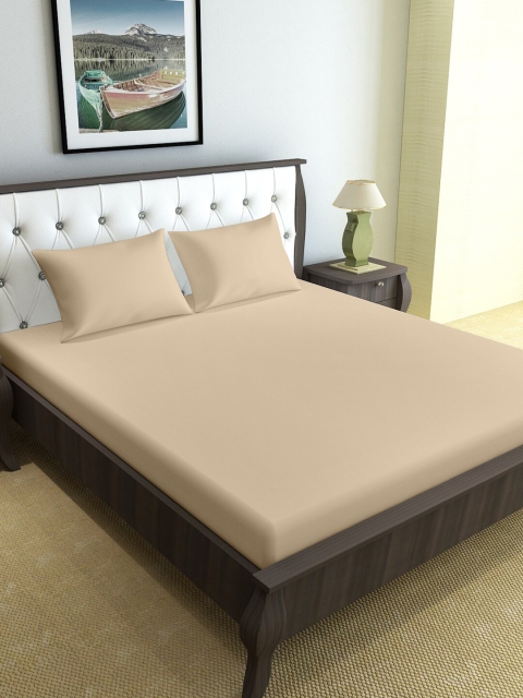 

Divine Casa Beige 120 TC Queen Bedsheet with 2 Pillow Covers