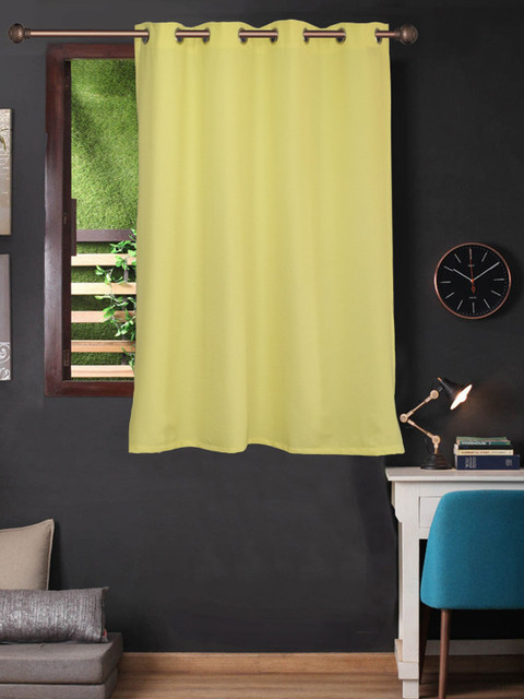 

Lushomes Yellow Heavy Polyester Waterproof Window Curtain