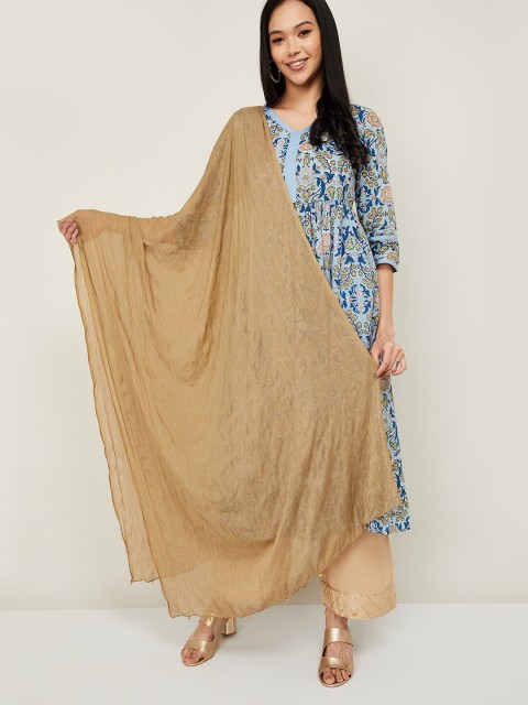 

Melange by Lifestyle Gold-Toned Poly CHiffon Dupatta