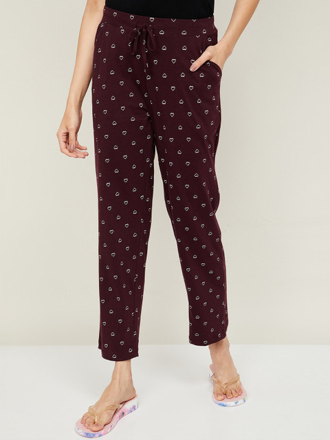 

Ginger by Lifestyle Women Red Printed Cotton Lounge Pants