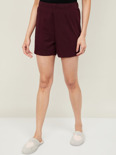 

Ginger by Lifestyle Women Red Cotton Shorts