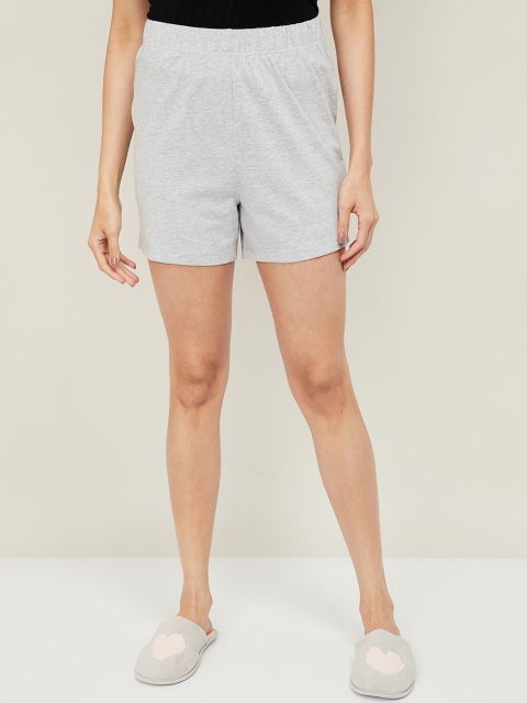 

Ginger by Lifestyle Women Grey Melange Cotton Shorts