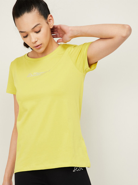 

Kappa Women Yellow Cotton T-shirt