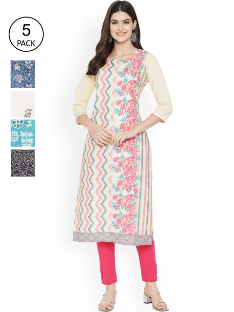 

Ethnic basket Women Multicoloured Ethnic Motifs Printed Patchwork Floral Crepe Kurta, Multi