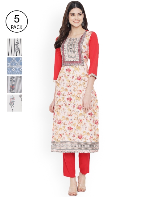 

Ethnic basket Women Multicoloured Ethnic Motifs Printed Floral Crepe Kurta, Multi