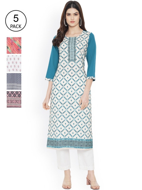 

Ethnic basket Women Multicoloured Ethnic Motifs Embroidered Flared Sleeves Thread Work Floral Crepe Kurta, Multi