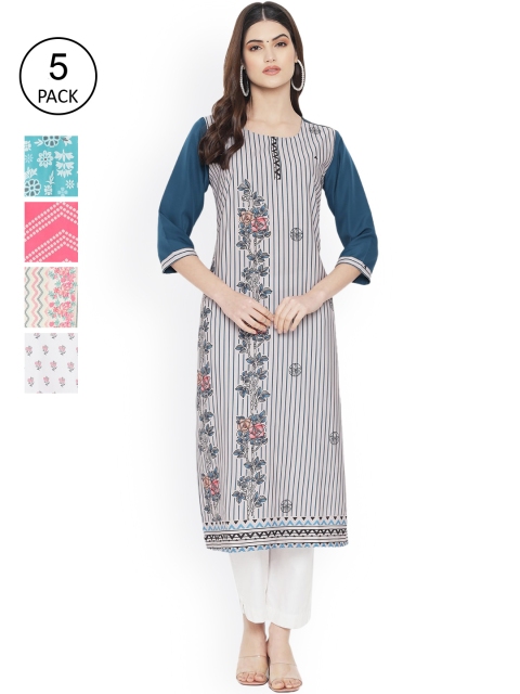 

Ethnic basket Women Multicoloured Ethnic Motifs Printed Floral Crepe Kurta, Multi