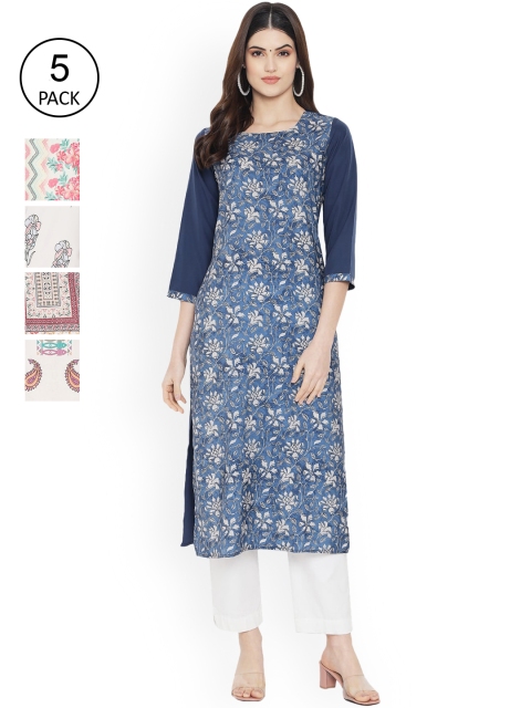 

Ethnic basket Women Multicoloured Printed Floral Crepe Kurta, Multi
