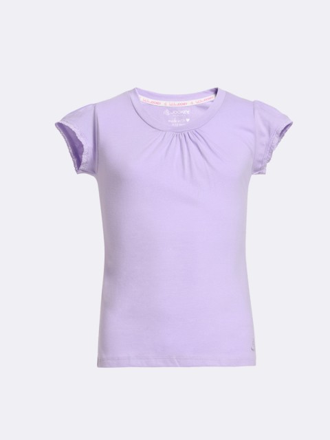 

Jockey Girls Purple Henley Neck Cotton T-shirt
