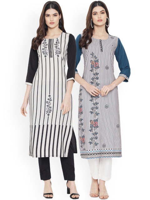

Ethnic basket Women Multicoloured Ethnic Motifs Printed Floral Crepe Kurta, Multi