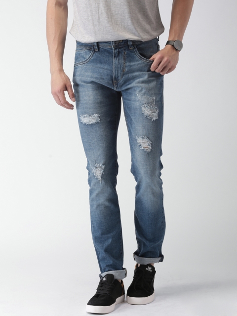 

Mast & Harbour Men Blue Skinny Fit Distressed Stretchable Jeans