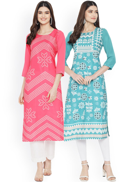 

Ethnic basket Women Multicoloured Ethnic Motifs Embellished Floral Crepe Kurta, Multi