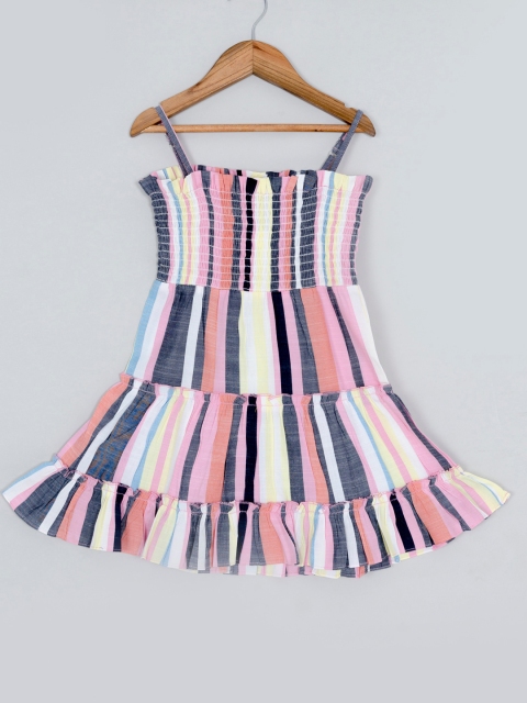 

pspeaches Girls Multicoloured Striped Dress, Multi