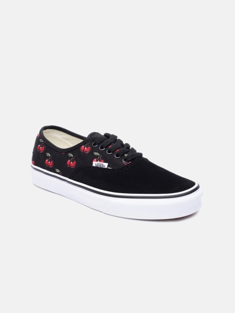 

Vans Unisex Black & White Printed Canvas Sneakers
