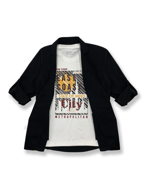 

CAVIO Boys Black Printed Casual Shirt