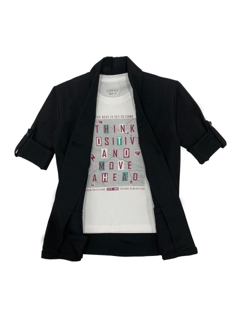 

CAVIO Boys Black Printed Casual Shirt