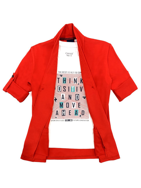 

CAVIO Boys Red Casual Shirt