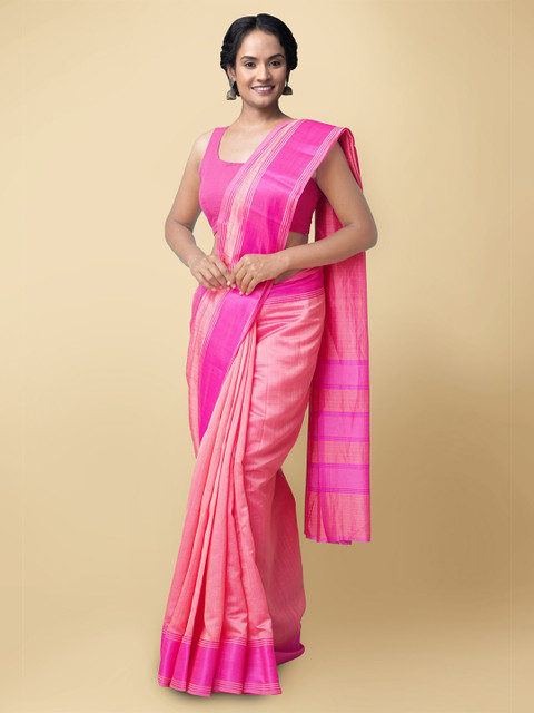 

Unnati Silks Pink Art Silk Patola Saree