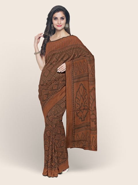 

Pothys Brown & Black Ethnic Motifs Saree