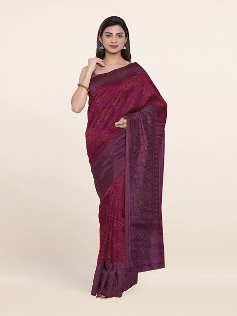 

Pothys Purple Ethnic Motifs Printed Saree